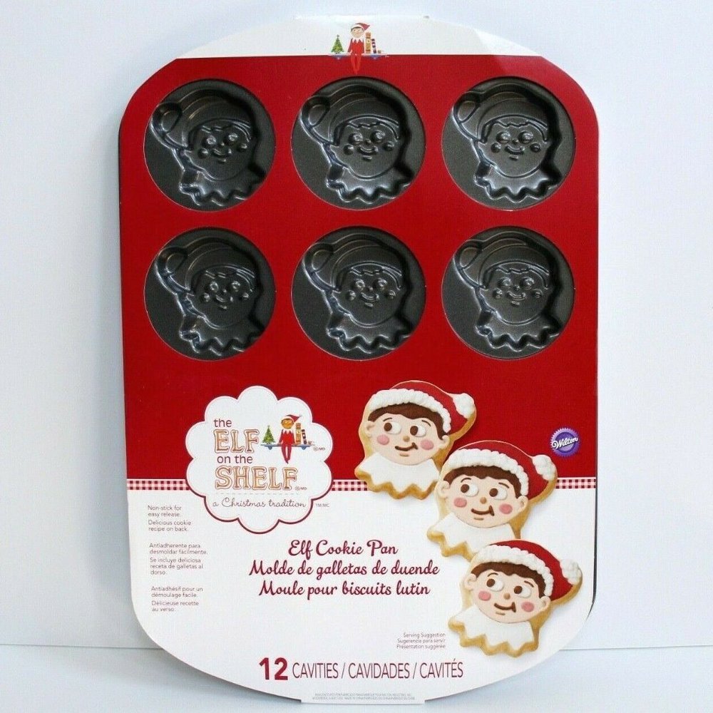 Wilton The Elf on The Shelf Elf Non-Stick Cookie Pan 12 Cavities